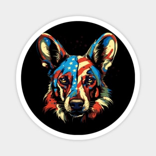 Patriotic African Wild Dog Magnet